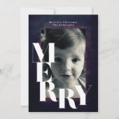 Bold MERRY Lijst Kerstfoto Feestdagenkaart (Voorkant)