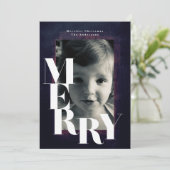 Bold MERRY Lijst Kerstfoto Feestdagenkaart (Staand voorkant)