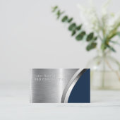 Bold Metallic Look Bouw Marine & zilver Visitekaartje (Staand voorkant)
