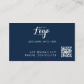 Bold Metallic Look Bouw Marine & zilver Visitekaartje (Achterkant)