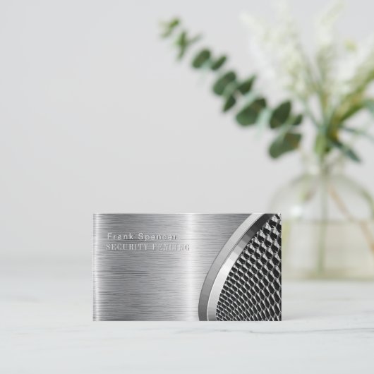 Bold Metallic Look SURCUITY Zwart & zilver Visitekaartje (Staand voorkant)