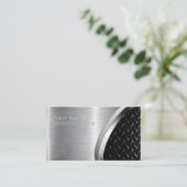 Bold Metallic Look SURCUITY Zwart & zilver Zakelij Visitekaartje (Staand voorkant)