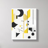 Bold Mid-Century Modern Abstract Geometric Art Canvas Afdruk (Voorkant)