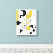 Bold Mid-Century Modern Abstract Geometric Art Canvas Afdruk (Insitu (Houten vloer))