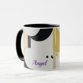 Bold Mid-Century Modern Abstract Geometric Art Mok (Voorkant links)