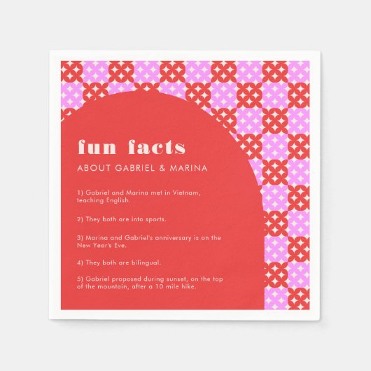 Bold Midcentury Mod Leuke Feiten Passen getrouwd B Servet (Voorkant)