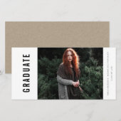 BOLD MINIMAL CLEAN PHOTO GRADUATION ANNOUNCECEL BEDANKKAART (Voorkant / Achterkant)