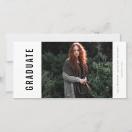 BOLD MINIMAL CLEAN PHOTO GRADUATION ANNOUNCECEL BEDANKKAART