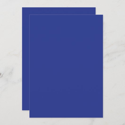 Bold Minimal Wedding Invite in Deep Blue Kaart (Voorkant / Achterkant)