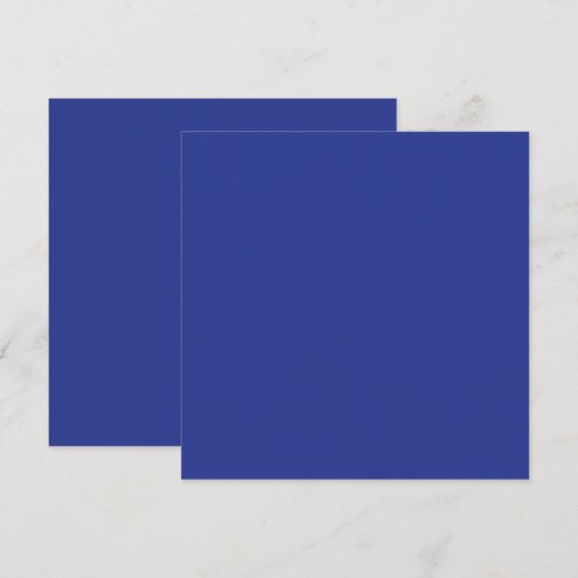 Bold Minimal Wedding Invite in Deep Blue Kaart (Voorkant / Achterkant)