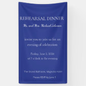 Bold Minimal Wedding Invite in Deep Blue Spandoek (Verticaal)
