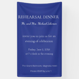 Bold Minimal Wedding Invite in Deep Blue Spandoek
