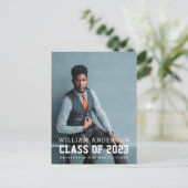 Bold Minimalist Foto Afstuderen kondiging Aankondigingskaart (Staand voorkant)