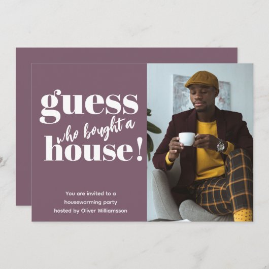 Bold minimalist Foto Housewarming Party nodigt uit (Voorkant / Achterkant)