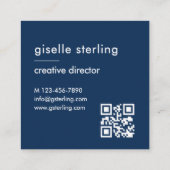 Bold Minimalist Modern Blue Turquoise  Vierkante Visitekaartje (Achterkant)