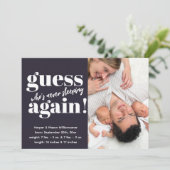 Bold Minimalist Photo Twins Birth Announounounance (Staand voorkant)