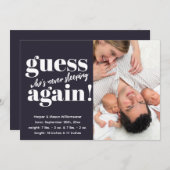 Bold Minimalist Photo Twins Birth Announounounance (Voorkant / Achterkant)
