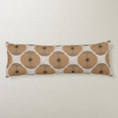 Bold Minimalist Poppy Textured Floral Brown Lichaamskussen (Achterkant)