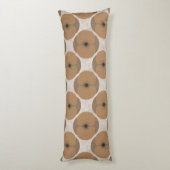 Bold Minimalist Poppy Textured Floral Brown Lichaamskussen (Achterkant (Verticaal))