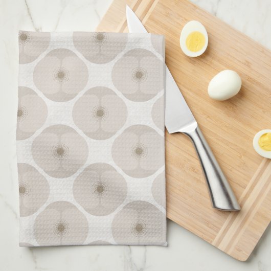 Bold Minimalist Poppy Textured Floral Cream Theedoek (Quarter Fold)