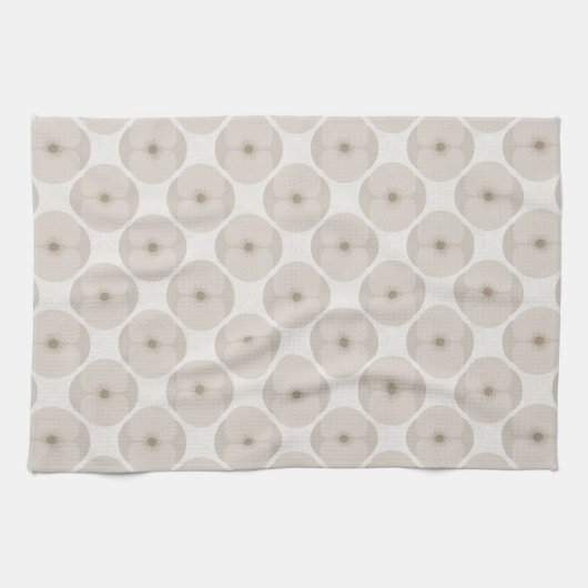 Bold Minimalist Poppy Textured Floral Cream Theedoek (Horizontaal)