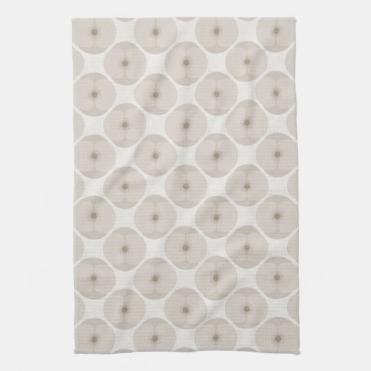 Bold Minimalist Poppy Textured Floral Cream Theedoek (Verticaal)