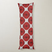 Bold Minimalist Poppy Textured Floral Red Lichaamskussen (Achterkant (Verticaal))