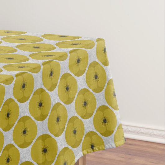 Bold Minimalist Poppy Textured Floral Yellow Tafelkleed (Voorbeeld)