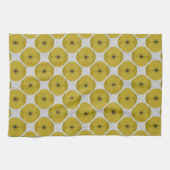 Bold Minimalist Poppy Textured Floral Yellow Theedoek (Horizontaal)