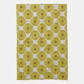 Bold Minimalist Poppy Textured Floral Yellow Theedoek (Verticaal)
