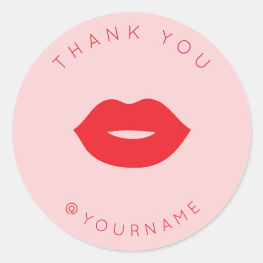 Bold Minimalist Red Lips Dank je poshmark Verkoper Ronde Sticker (Voorkant)