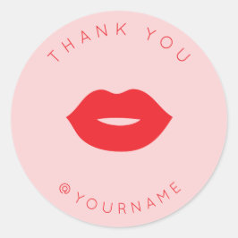 Bold Minimalist Red Lips Dank je poshmark Verkoper Ronde Sticker