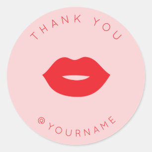 Bold Minimalist Red Lips Dank je poshmark Verkoper Ronde Sticker