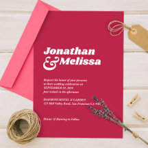 Bold Minimalist Retro Viva Magenta we wedden