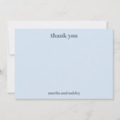 Bold Minimalist Soft Blue Retro Custom Wedding Bedankkaart (Voorkant)