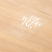 Bold Minimalist Typography Wedding Acryl Uitnodigingen (Laagn)