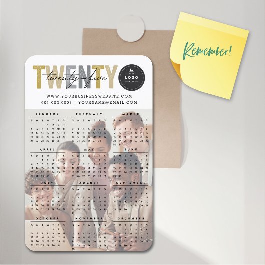 Bold Mix Typografie 2025 Moderne Kalender Foto Magneet