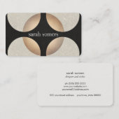 Bold Mod Faux Gold Folie en Glitter Black Retro Visitekaartje (Voorkant / Achterkant)