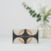 Bold Mod Faux Gold Folie en Glitter Black Retro Visitekaartje (Staand voorkant)