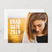 Bold Modern 2019 afstuderen Uitnodiging Briefkaart (Voorkant / Achterkant)