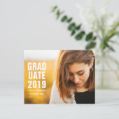 Bold Modern 2019 afstuderen Uitnodiging Briefkaart (Staand voorkant)