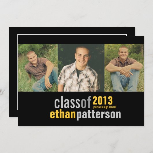 Bold Modern 3 Fotogradatie Partij Aankondiging (Voorkant / Achterkant)