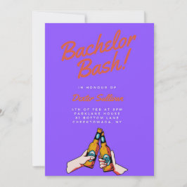Bold Modern Bachelor Party Uitnodiging