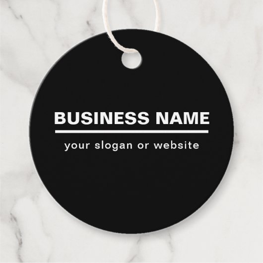 Bold Modern Bedrijfsnaam Sjabloon | B&W Bedankjes Labels (Voorkant)