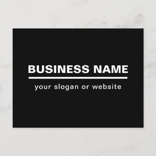 Bold Modern Bedrijfsnaam Sjabloon | B&W Briefkaart (Voorkant)