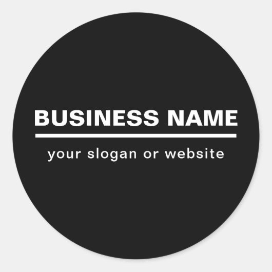 Bold Modern Bedrijfsnaam Sjabloon | B&W Ronde Sticker (Voorkant)
