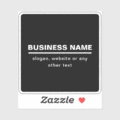 Bold Modern Bedrijfsnaam Sjabloon | B&W Sticker (Vel)