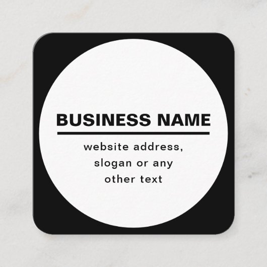 Bold Modern Bedrijfsnaam Sjabloon | B&W Vierkante Visitekaartje (Voorkant)