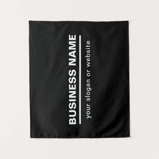 Bold Modern Bedrijfsnaam Sjabloon | B&W Wandkleed (Voorkant)