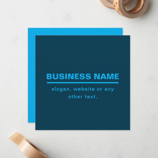 Bold Modern Bedrijfsnaam Sjabloon | Blauw (Voorkant / Achterkant in situ)